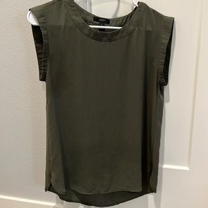 Dark green, small sleeveless blouse by J. Crew